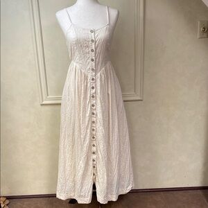 By Together Cream Button-Front Maxi Sundress